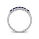 4 - Erica 3.00 mm Princess Cut Blue Sapphire 7 Stone Wedding Band 