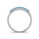 4 - Erica 3.00 mm Princess Cut Blue Topaz 7 Stone Wedding Band 