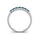 4 - Erica 3.00 mm Princess Cut Blue Diamond 7 Stone Wedding Band 