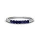 1 - Erica 2.50 mm Princess Cut Blue Sapphire 7 Stone Wedding Band 