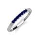 2 - Erica 2.50 mm Princess Cut Blue Sapphire 7 Stone Wedding Band 