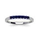 3 - Erica 2.50 mm Princess Cut Blue Sapphire 7 Stone Wedding Band 