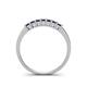 4 - Erica 2.50 mm Princess Cut Blue Sapphire 7 Stone Wedding Band 