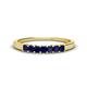 1 - Erica 2.50 mm Princess Cut Blue Sapphire 7 Stone Wedding Band 