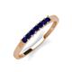 2 - Erica 2.50 mm Princess Cut Blue Sapphire 7 Stone Wedding Band 