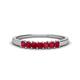 1 - Erica 2.50 mm Princess Cut Ruby 7 Stone Wedding Band 