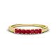 1 - Erica 2.50 mm Princess Cut Ruby 7 Stone Wedding Band 