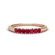 1 - Erica 2.50 mm Princess Cut Ruby 7 Stone Wedding Band 