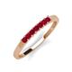 2 - Erica 2.50 mm Princess Cut Ruby 7 Stone Wedding Band 