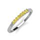 2 - Erica 2.50 mm Princess Cut Yellow Sapphire 7 Stone Wedding Band 