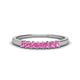 1 - Erica 2.50 mm Princess Cut Pink Sapphire 7 Stone Wedding Band 