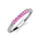 2 - Erica 2.50 mm Princess Cut Pink Sapphire 7 Stone Wedding Band 