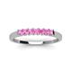 3 - Erica 2.50 mm Princess Cut Pink Sapphire 7 Stone Wedding Band 