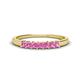 1 - Erica 2.50 mm Princess Cut Pink Sapphire 7 Stone Wedding Band 