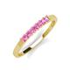 2 - Erica 2.50 mm Princess Cut Pink Sapphire 7 Stone Wedding Band 