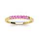 3 - Erica 2.50 mm Princess Cut Pink Sapphire 7 Stone Wedding Band 