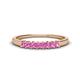 1 - Erica 2.50 mm Princess Cut Pink Sapphire 7 Stone Wedding Band 