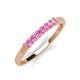 2 - Erica 2.50 mm Princess Cut Pink Sapphire 7 Stone Wedding Band 