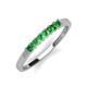 2 - Erica 2.50 mm Princess Cut Green Garnet 7 Stone Wedding Band 