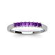 3 - Erica 2.50 mm Princess Cut Amethyst 7 Stone Wedding Band 