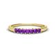 1 - Erica 2.50 mm Princess Cut Amethyst 7 Stone Wedding Band 