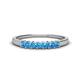 1 - Erica 2.50 mm Princess Cut Blue Topaz 7 Stone Wedding Band 