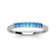 3 - Erica 2.50 mm Princess Cut Blue Topaz 7 Stone Wedding Band 