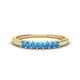 1 - Erica 2.50 mm Princess Cut Blue Topaz 7 Stone Wedding Band 