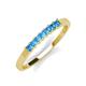 2 - Erica 2.50 mm Princess Cut Blue Topaz 7 Stone Wedding Band 