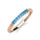 2 - Erica 2.50 mm Princess Cut Blue Topaz 7 Stone Wedding Band 