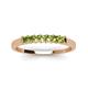 3 - Erica 2.50 mm Princess Cut Peridot 7 Stone Wedding Band 