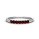 1 - Erica 2.50 mm Princess Cut Red Garnet 7 Stone Wedding Band 