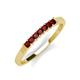 2 - Erica 2.50 mm Princess Cut Red Garnet 7 Stone Wedding Band 