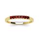 3 - Erica 2.50 mm Princess Cut Red Garnet 7 Stone Wedding Band 