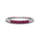 1 - Erica 2.50 mm Princess Cut Rhodolite Garnet 7 Stone Wedding Band 