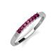 2 - Erica 2.50 mm Princess Cut Rhodolite Garnet 7 Stone Wedding Band 