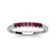 3 - Erica 2.50 mm Princess Cut Rhodolite Garnet 7 Stone Wedding Band 