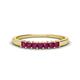 1 - Erica 2.50 mm Princess Cut Rhodolite Garnet 7 Stone Wedding Band 