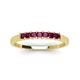 3 - Erica 2.50 mm Princess Cut Rhodolite Garnet 7 Stone Wedding Band 