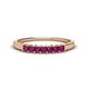 1 - Erica 2.50 mm Princess Cut Rhodolite Garnet 7 Stone Wedding Band 