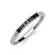 2 - Erica 2.50 mm Princess Cut Black Diamond 7 Stone Wedding Band 