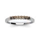 3 - Erica 2.50 mm Princess Cut Smoky Quartz 7 Stone Wedding Band 