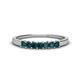 1 - Erica 2.50 mm Princess Cut London Blue Topaz 7 Stone Wedding Band 