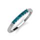 2 - Erica 2.50 mm Princess Cut Blue Diamond 7 Stone Wedding Band 