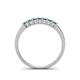 4 - Erica 2.50 mm Princess Cut Blue Diamond 7 Stone Wedding Band 