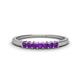 1 - Erica 2.00 mm Princess Cut Amethyst 7 Stone Wedding Band 