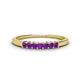 1 - Erica 2.00 mm Princess Cut Amethyst 7 Stone Wedding Band 