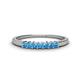 1 - Erica 2.00 mm Princess Cut Blue Topaz 7 Stone Wedding Band 