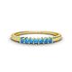 1 - Erica 2.00 mm Princess Cut Blue Topaz 7 Stone Wedding Band 