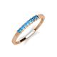 2 - Erica 2.00 mm Princess Cut Blue Topaz 7 Stone Wedding Band 